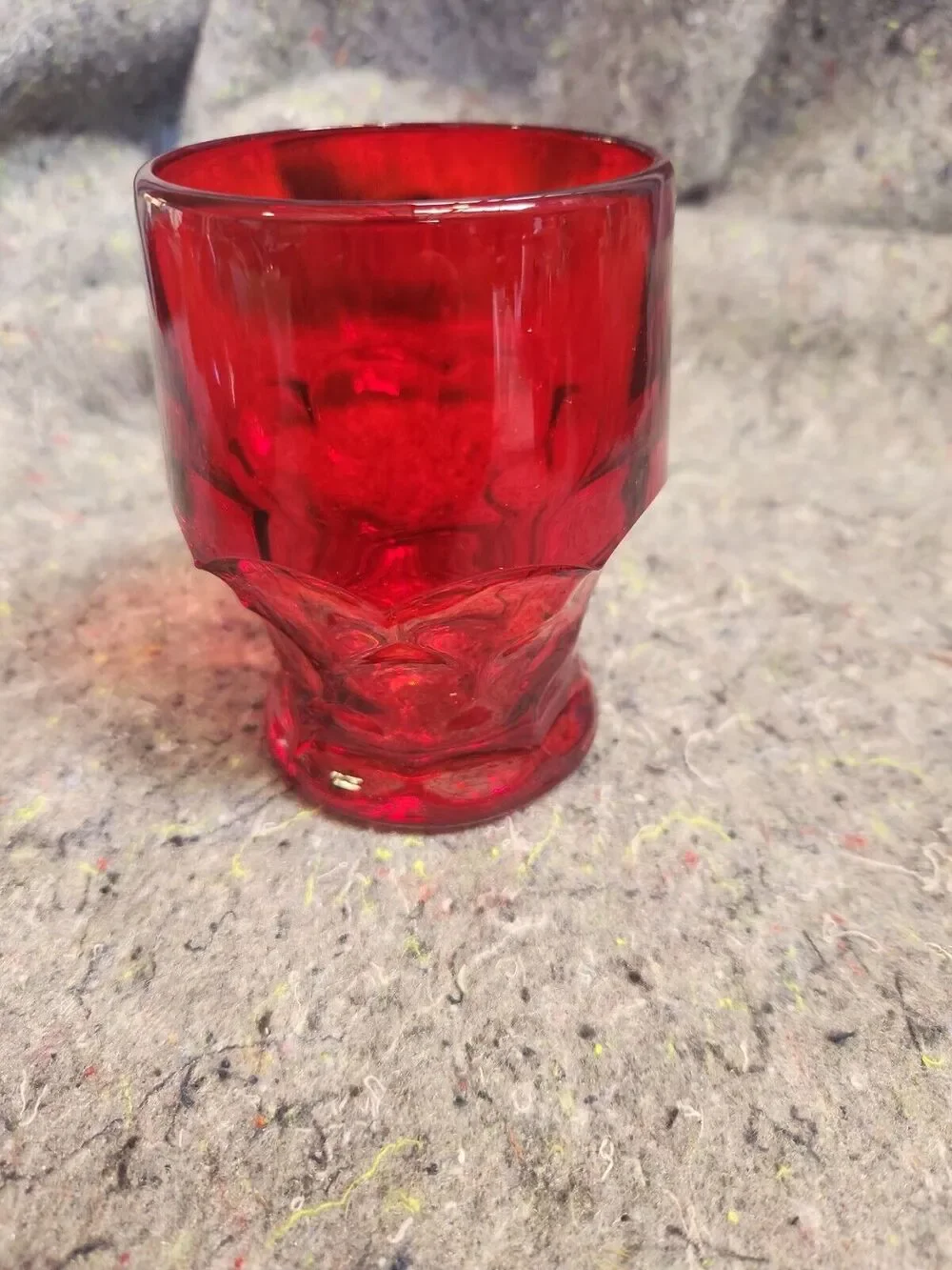 Vtg Viking Glass Ruby Red Georgian Honeycomb Drinking Glass